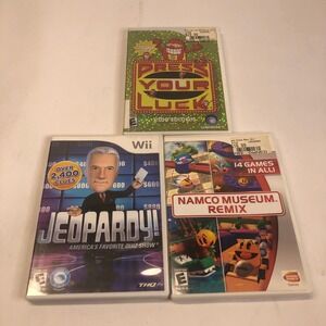 Wii Games Lot Jeopardy! Press Your Luck Namco Museum Remix Tested & Working